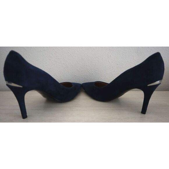 Calvin Klein Women's Sz 7.5M Dk Blue Leather/Suede Gayle Pointed Toe Pumps - Picture 8 of 10